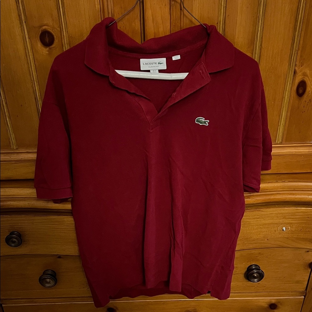 Lacoste Burgundy Polo Shirt